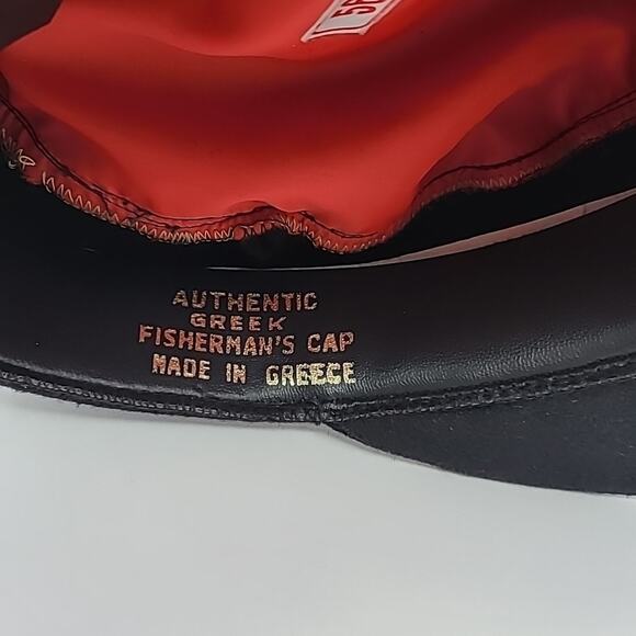 Vintage Authentic GREEK FISHERMAN'S CAP Black Wool Made In Greece Size 56/7 - Picture 7 of 7